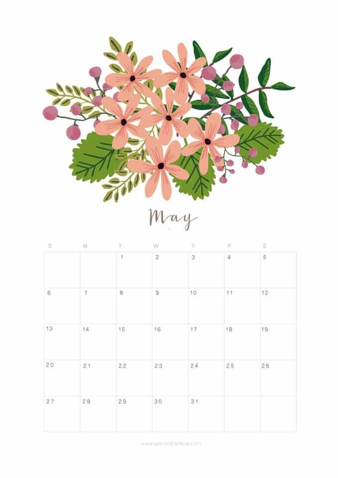 printable monthly planner may 2018