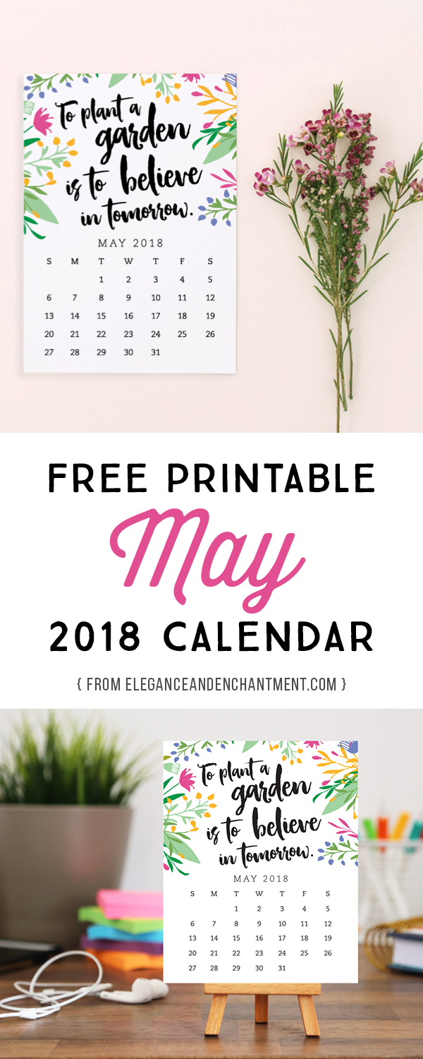 printable monthly planner may 2018