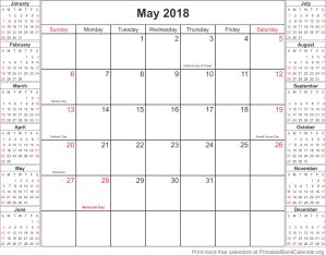 May 2018 Printable Blank Calendar - Printable Blank Calendar.org