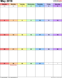 printable monthly planner may 2018