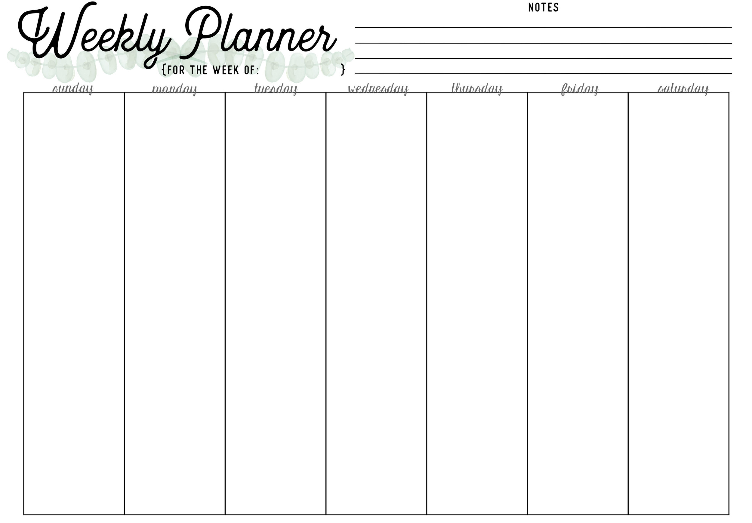 Free Downloads for 2018 Monthly Calendars + Weekly Layout Planner ...