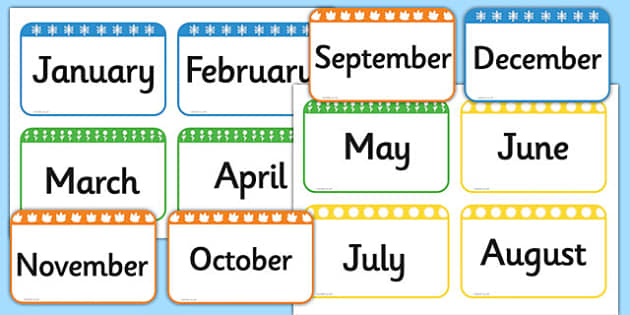 Months of the Year Flashcards (teacher made) - Twinkl