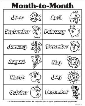 printable months of year cards