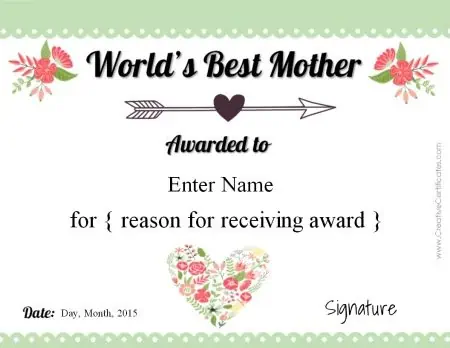 printable mothers day awards