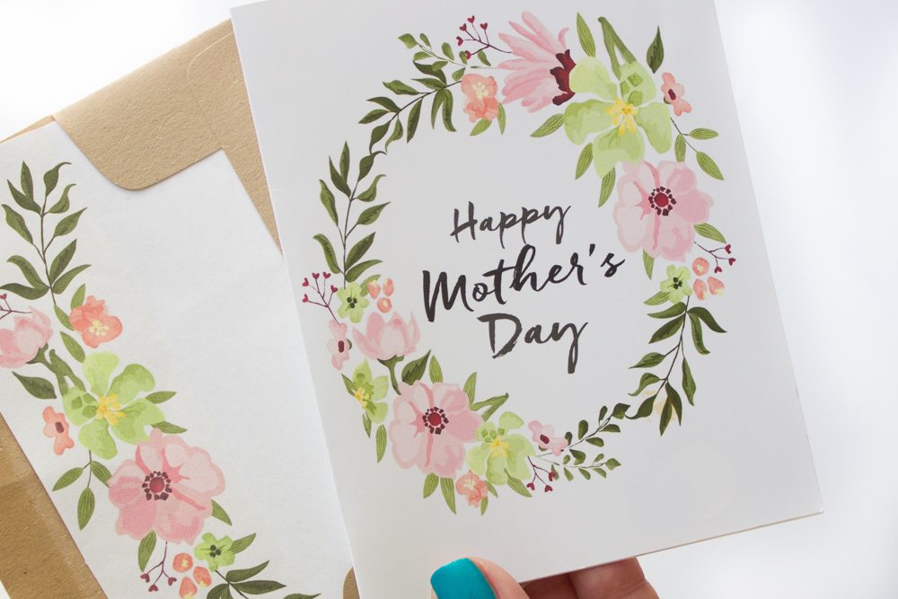 Free Printable Mothers Day Cards with Envelope Inlay
