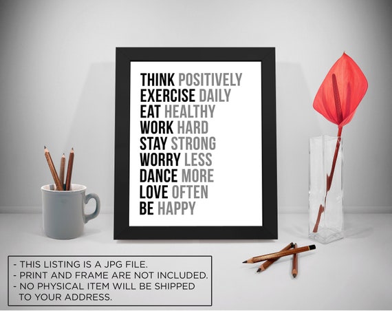 Printable Motivational Poster Bundle, Motivational Quotes, Gym ...