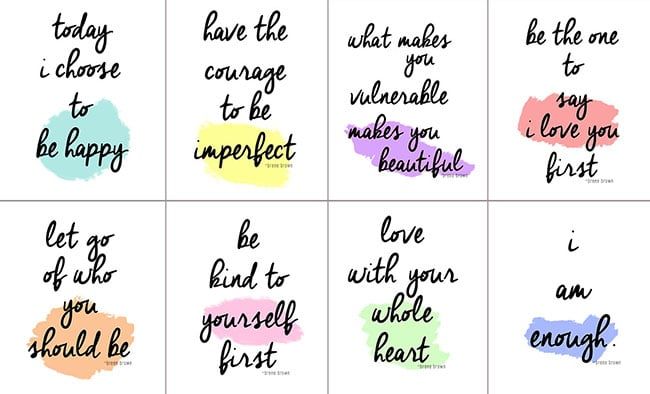 SELF ENCOURAGEMENT PRINTABLES