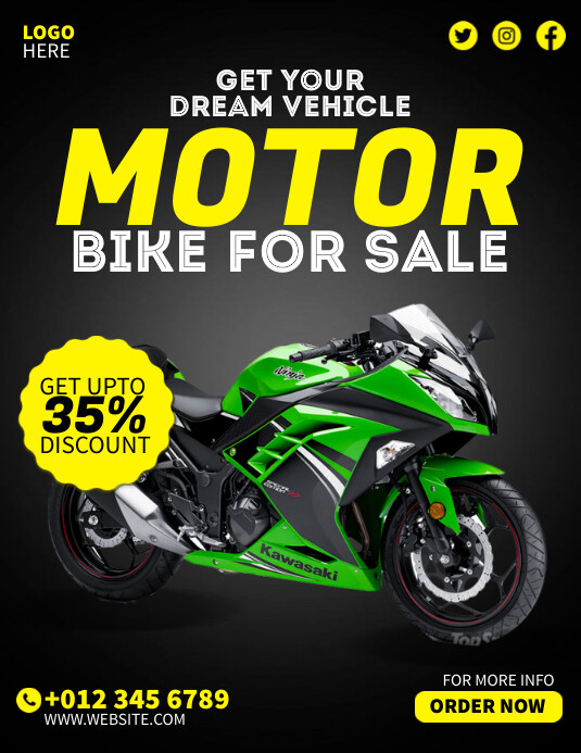 printable motorcycle for sale sign