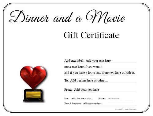 printable movie certificates