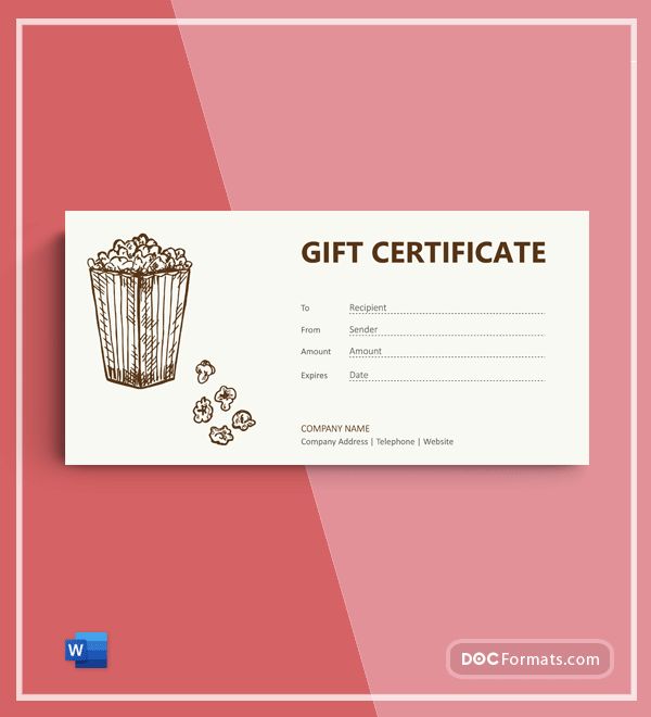 Free Movie Gift Voucher Template