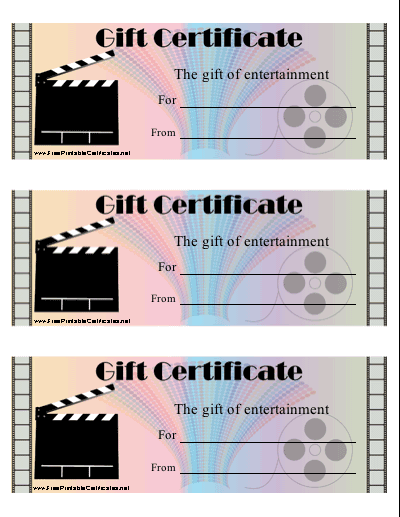printable movie certificates