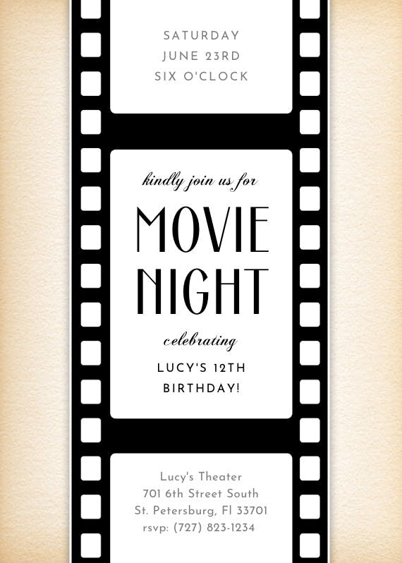 printable movie invitation templates