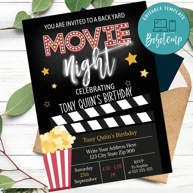 printable movie invitation templates
