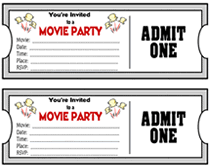 printable movie invitation templates