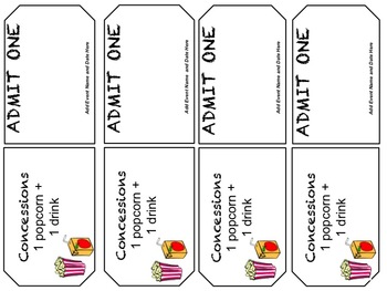 printable movie night tickets