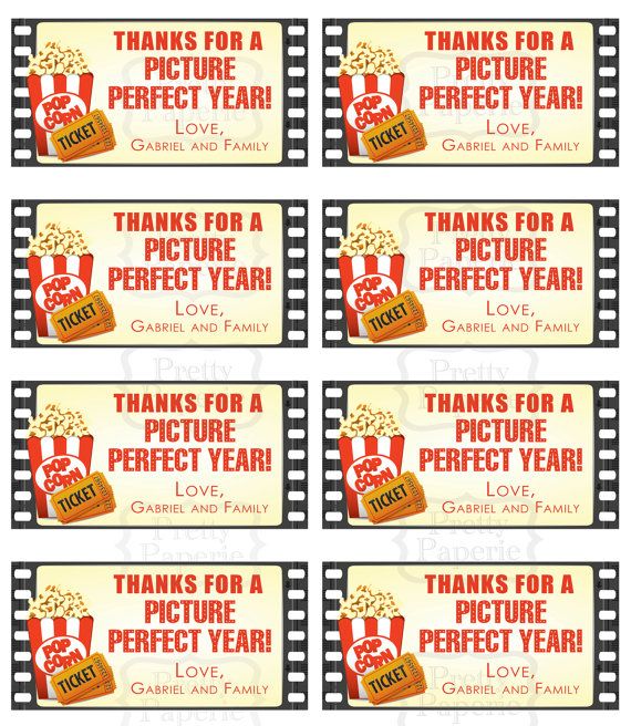 printable movie ticket gift tags