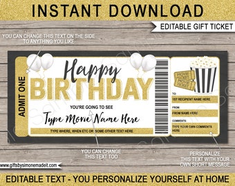 printable movie ticket gift tags