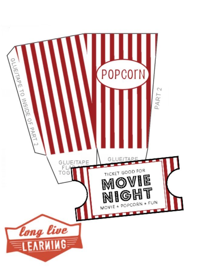printable movie ticket gift tags