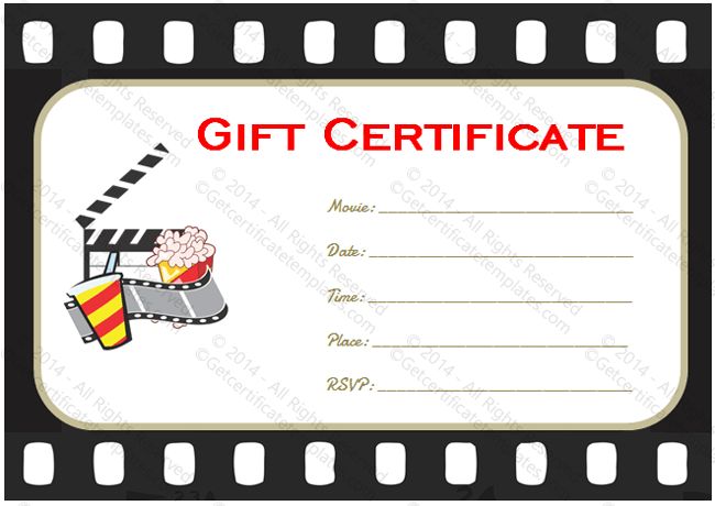 printable movie ticket gift tags