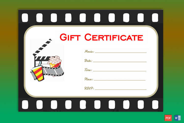 printable movie ticket gift tags