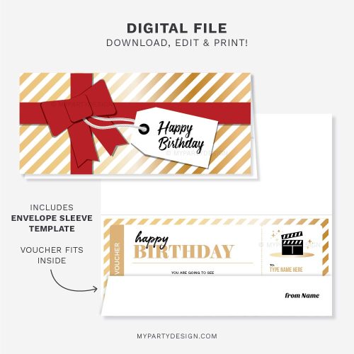 printable movie ticket gift tags
