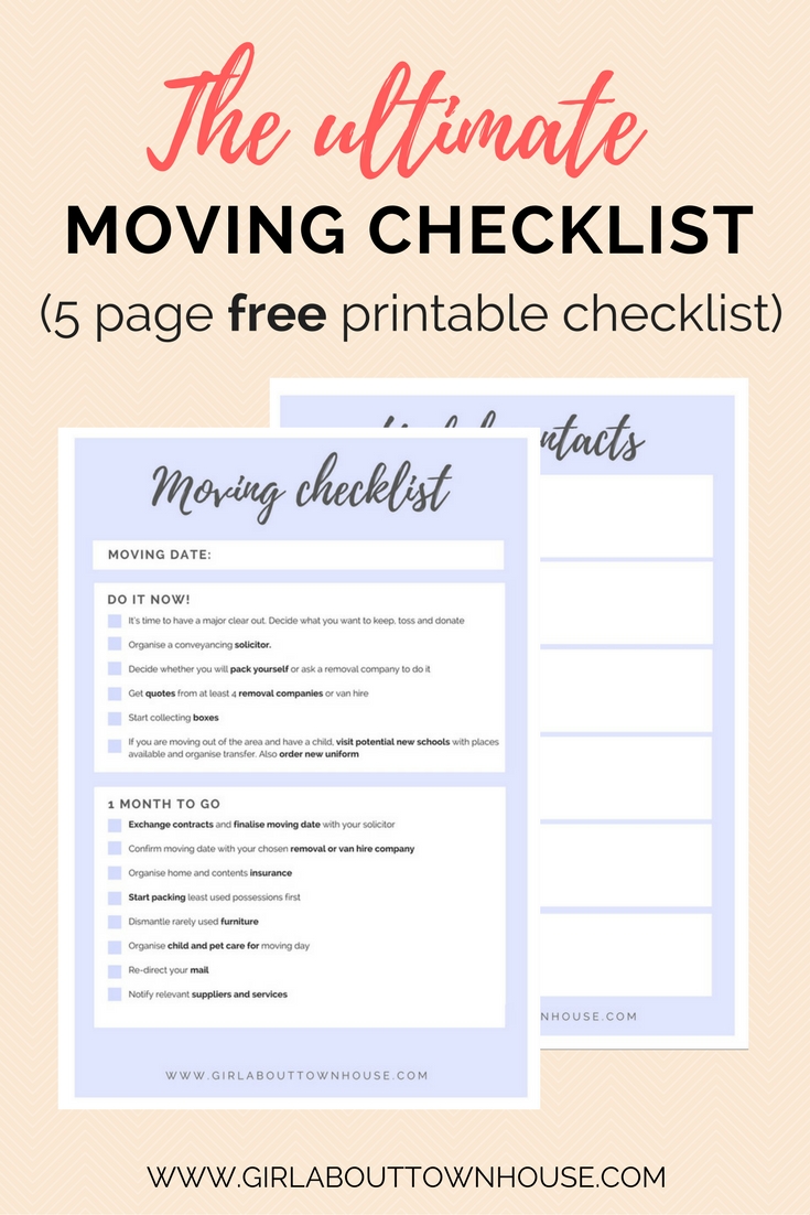 printable moving checklist apartment