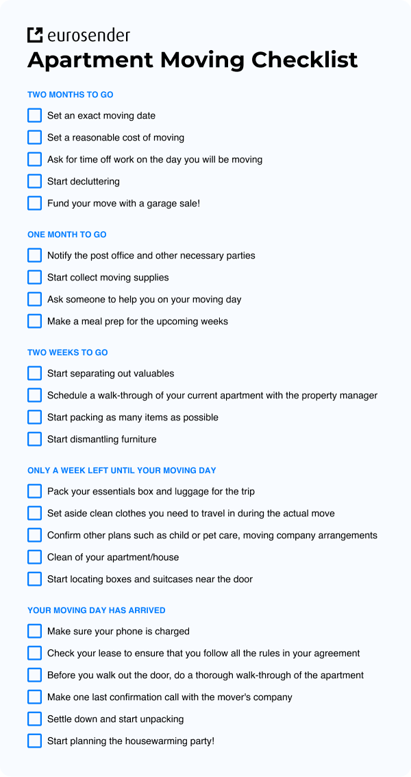 The Ultimate Flat Moving Guide + Printable Checklist - Eurosender Blog