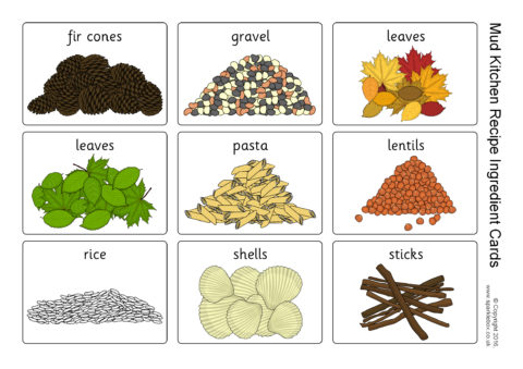 Mud Kitchen Recipe Ingredient Cards (SB11579) - SparkleBox