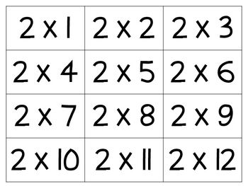 FREE - Multiplication Flash Cards and Fact Strips 0 -12