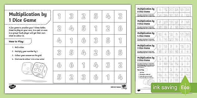 Multiplication Game Worksheet Pack (teacher made) - Twinkl