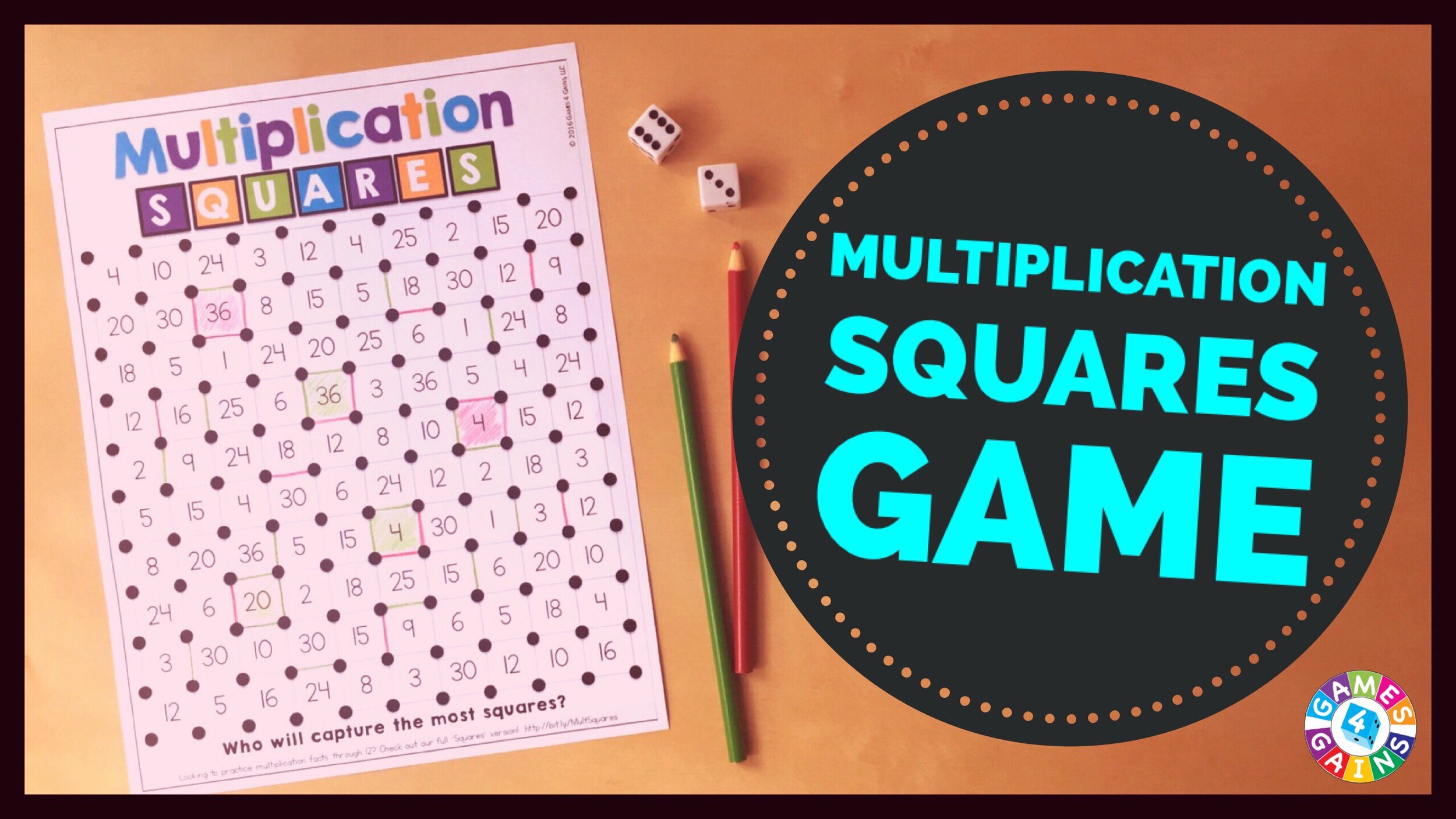 Multiplication Squares Game — Games 4 Gains