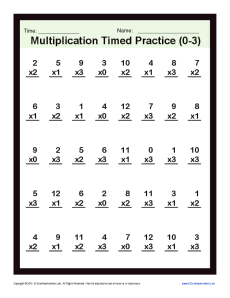 Timed Multiplication Worksheets 0 - 3 | Printable Practice Sheets