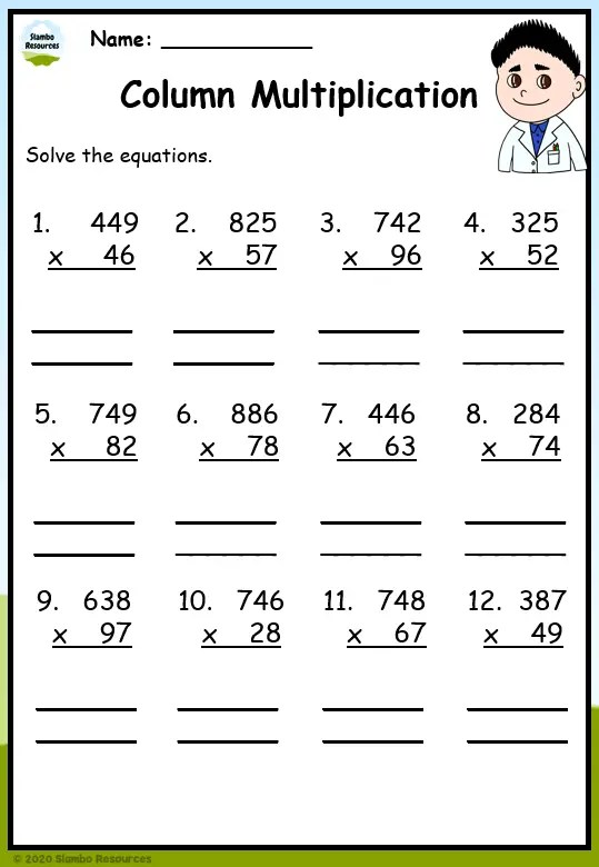 Grade 5 Multiplication Worksheets | Free Printables | Math Worksheets