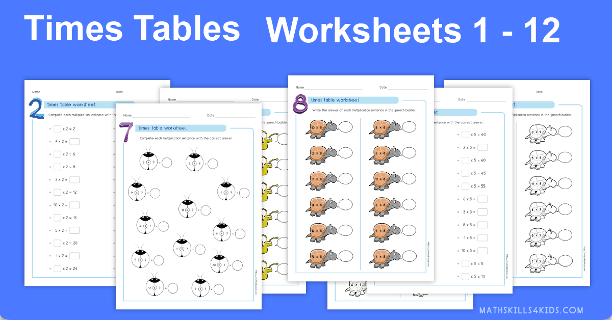 Times Tables Worksheets PDF | Multiplication table 1-10 worksheet