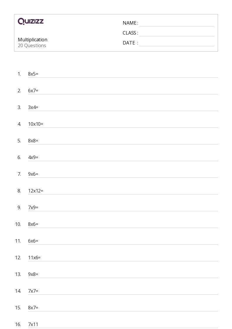 50+ Multiplication worksheets for 7th Grade on Quizizz | Free ...