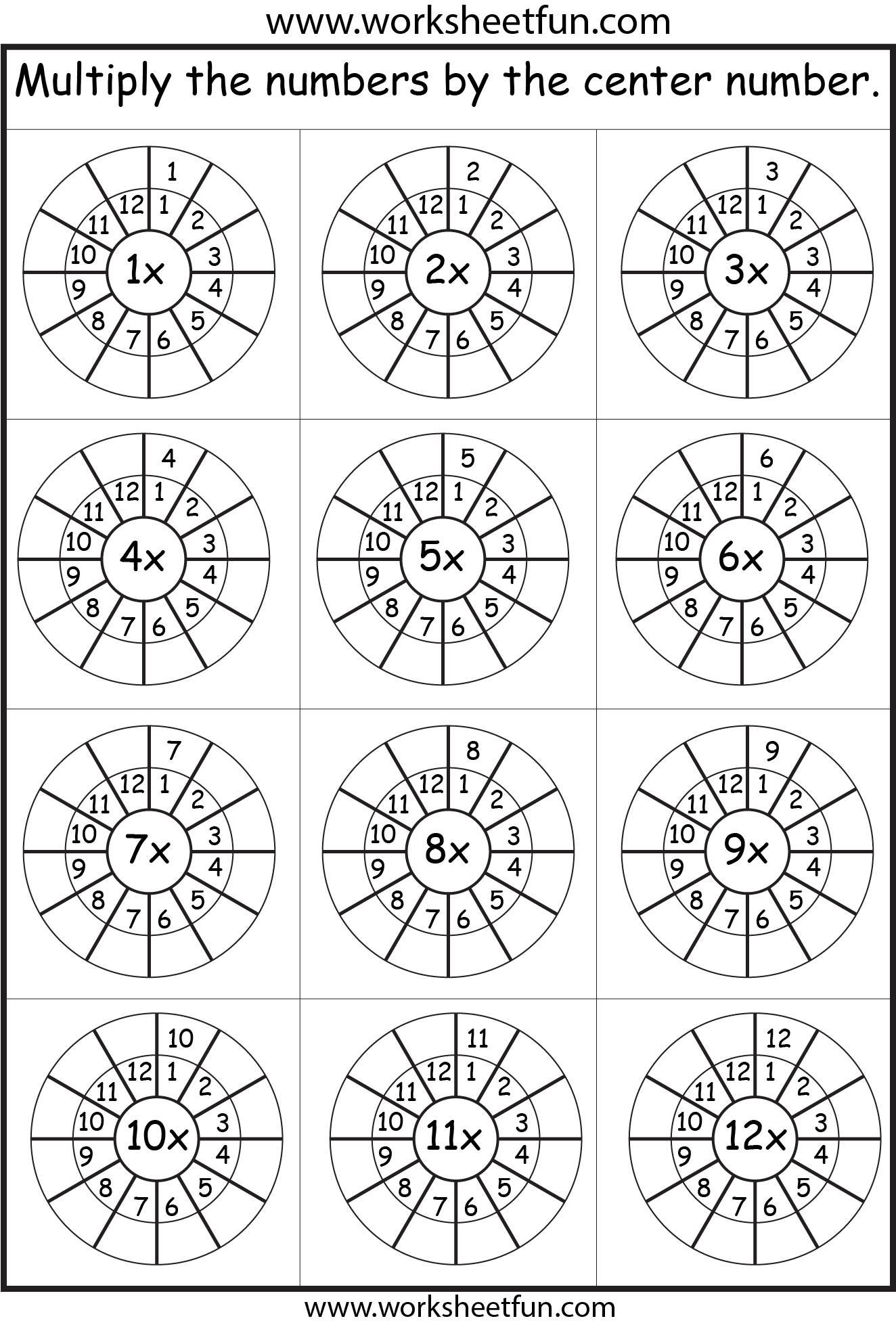 Times Table - 2-12 Worksheets - 1, 2, 3, 4, 5, 6, 7, 8, 9, 10, 11 ...