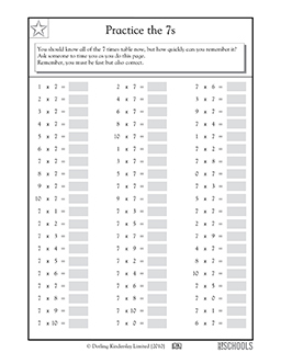 Multiples of 7 drills | 3rd grade, 4th grade Math Worksheet ...