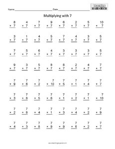 Multiplying with 7 - Teaching Squared