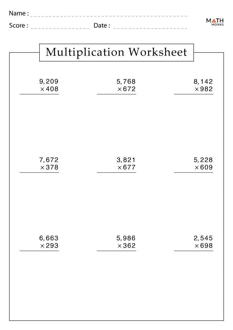 printable multiplication worksheet 7th grade