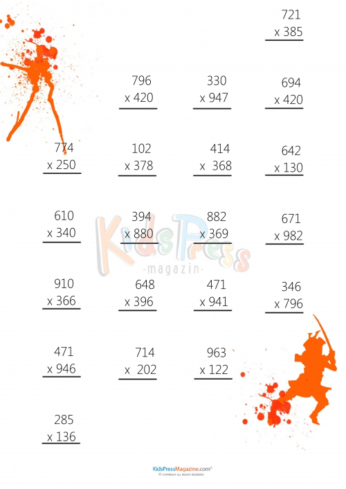 3 Digit by 3 Digit Multiplication Worksheet -#3 ...