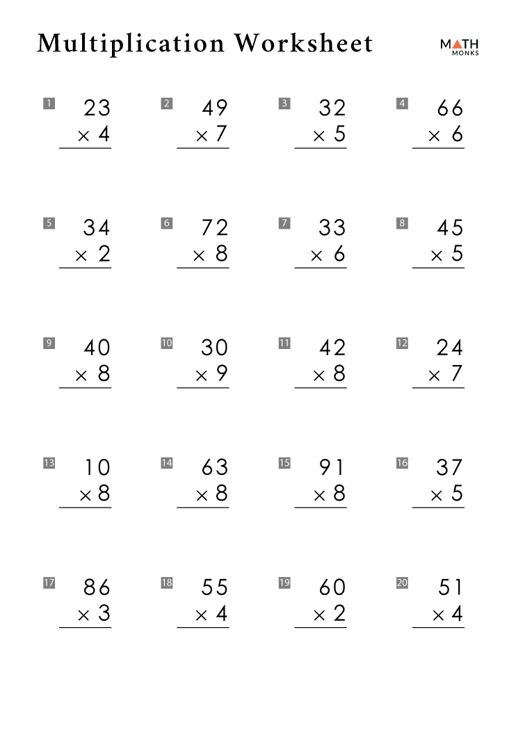 printable multiplication worksheet for 3rd grade