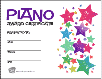 printable music award certificate templates