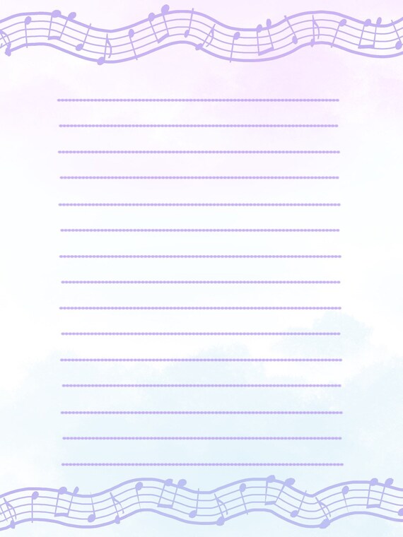 Printable Stationery music Notes  