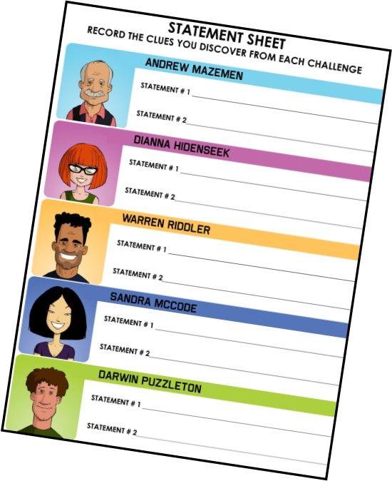 Printable Detective Party Game for kids