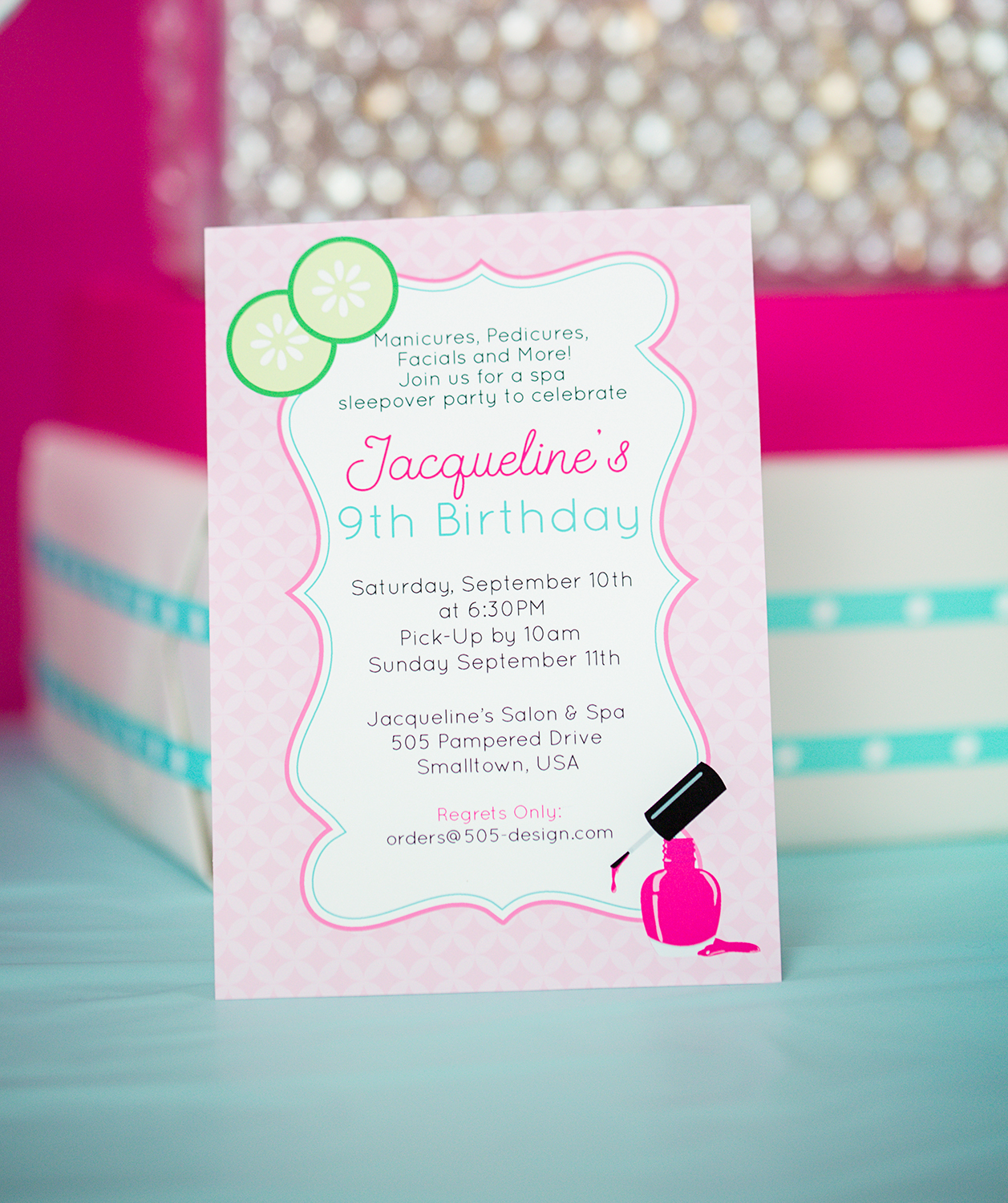 printable nail polish birthday invitations