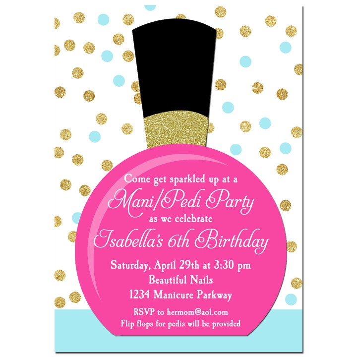 printable nail polish birthday invitations