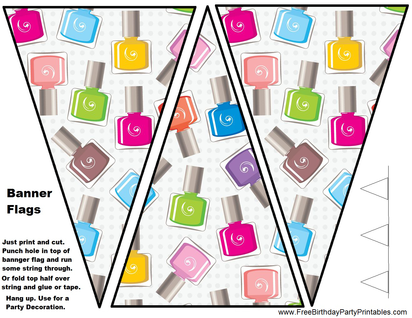 printable nail polish birthday invitations