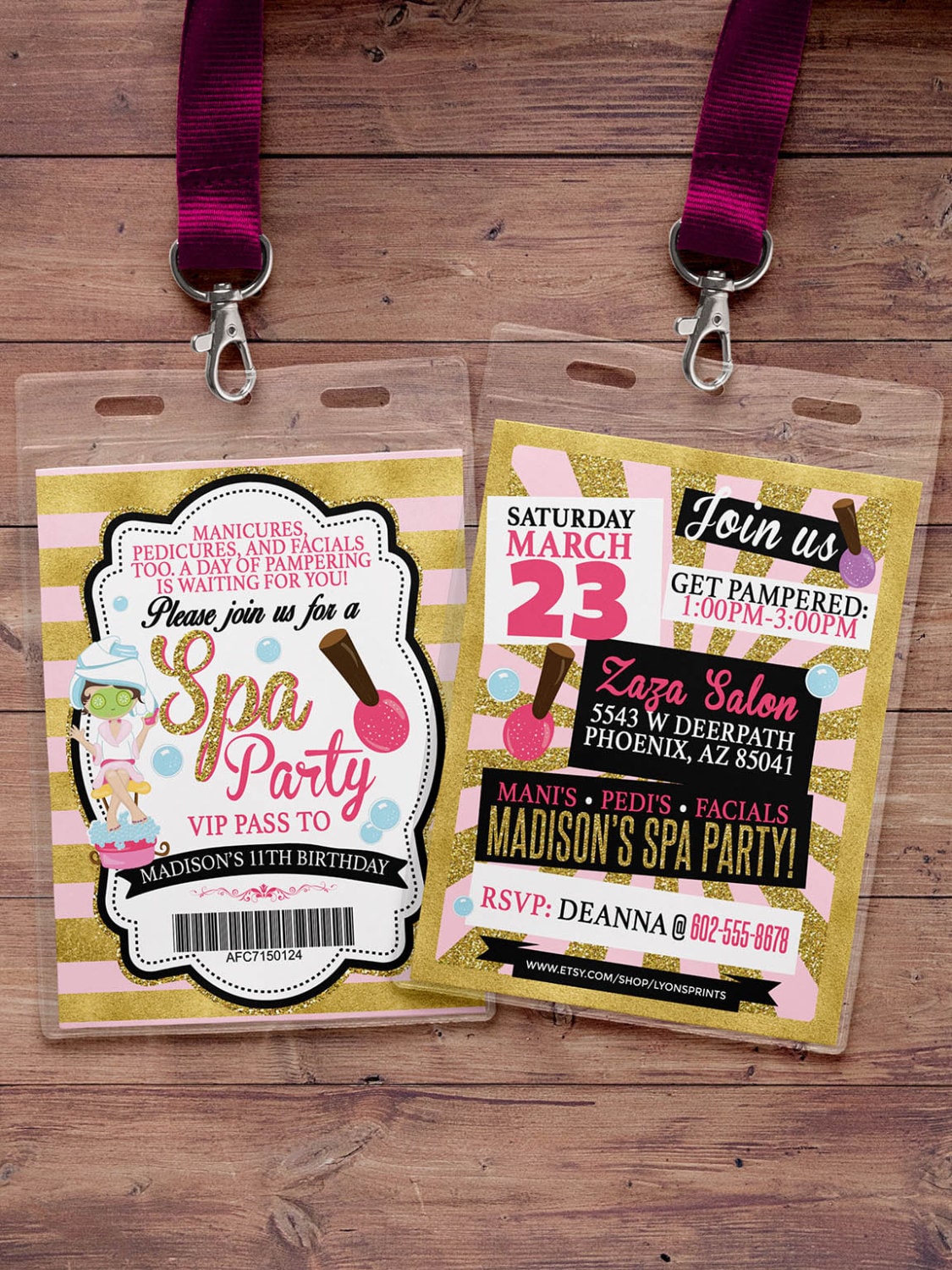 Editable Spa Birthday Invitation Manicures Pedicure Nail Salon ...