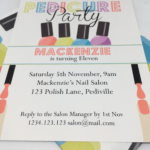 printable nail polish birthday invitations