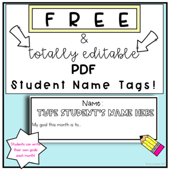 Editable name tag template | TPT